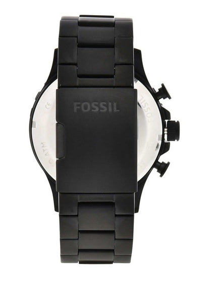 FOSSIL NATE CHRONOGRAPH BLACK STAINLESS STEEL WATCH - JR1401