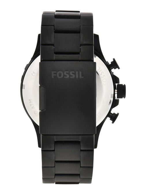 FOSSIL NATE CHRONOGRAPH BLACK STAINLESS STEEL WATCH - JR1401