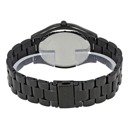 MICHAEL KORS - SLIM RUNWAY BLACK STAINLESS STEEL WATCH - MK3221 (W)