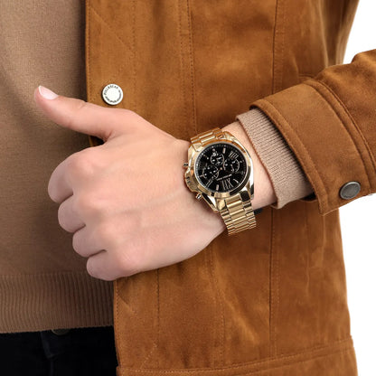 MICHAEL KORS - CHRONOGRAPH BRADSHAW GOLD-TONE STAINLESS STEEL BRACELET WATCH 43MM - MK5739 (W)