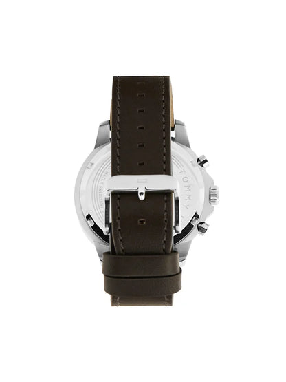 TOMMY HILFIGER - MEN'S 'HENRY' SKELETON DIAL LEATHER STRAP WATCH - 1710476