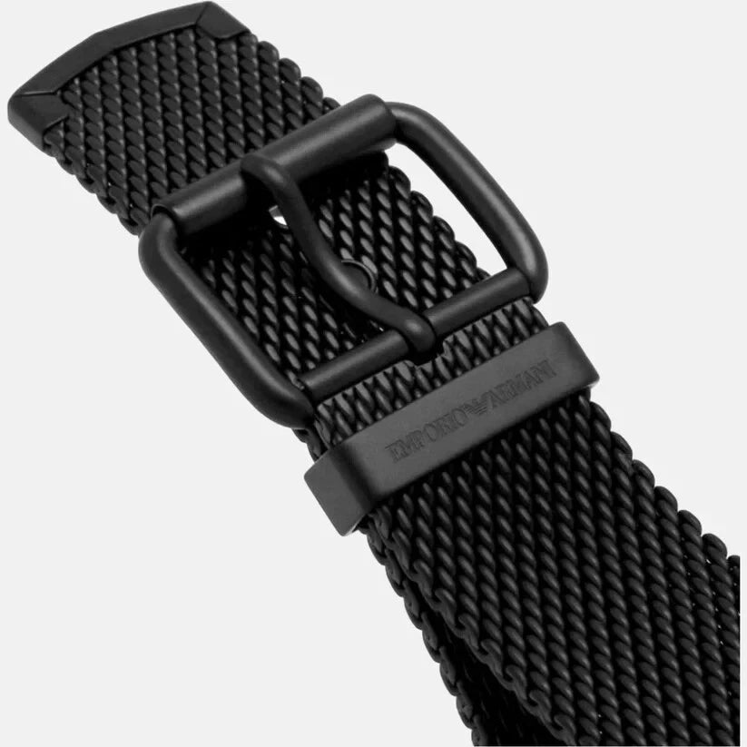 EMPORIO ARMANI BLACK AND GREEN STEEL CHRONOGRAPH WATCH